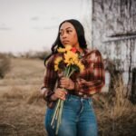 woman, flowers, model