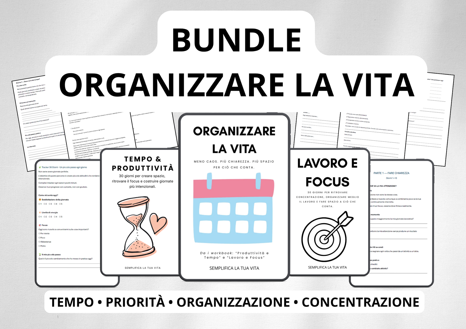 Produttività + Focus – Bundle 2 Workbook per Organizzare il Tempo e Concentrarti - immagine 2