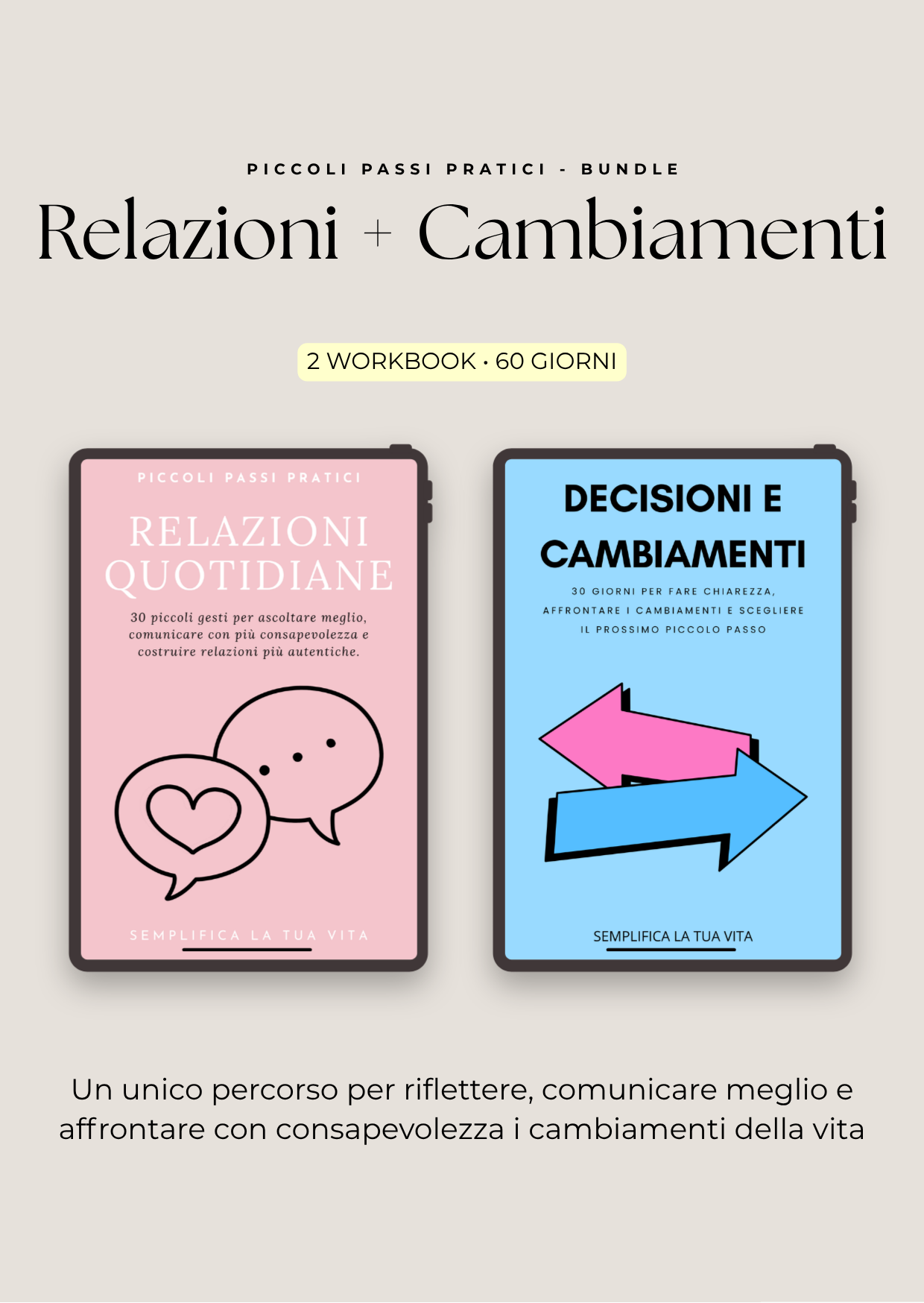 Relazioni + Cambiamenti – Bundle 2 Workbook per Migliorare le Relazioni e Affrontare il Cambiamento