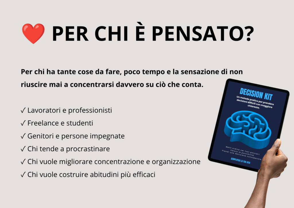 Decision Kit – Uno strumento pratico per prendere decisioni