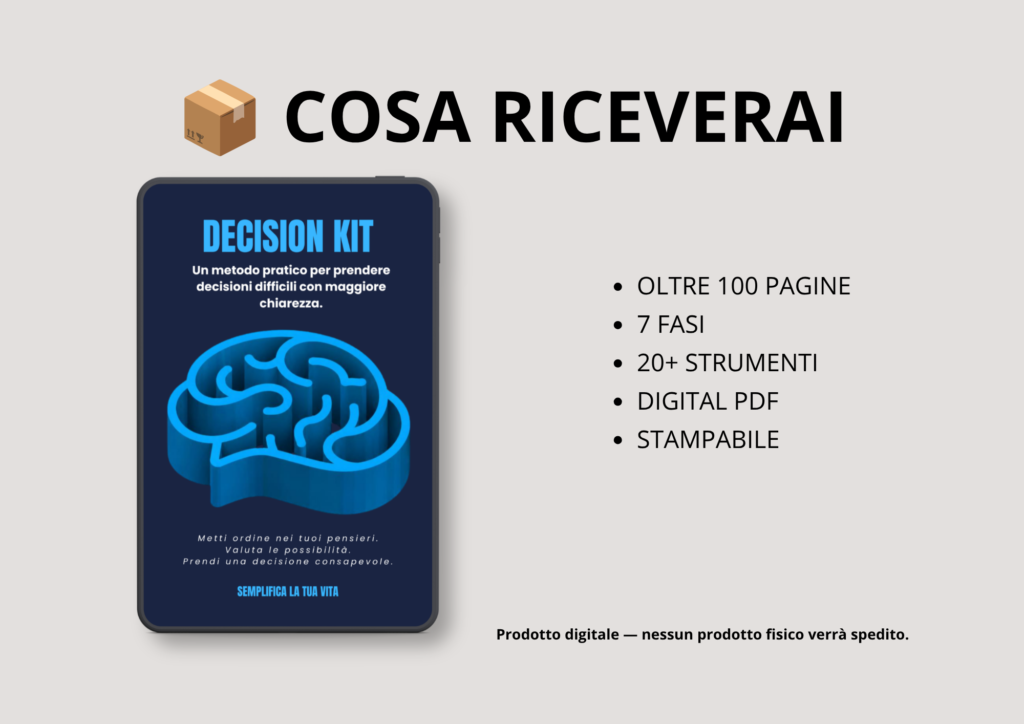 Decision Kit – Uno strumento pratico per prendere decisioni